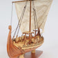 13" Wood Brown Solid Wood Hand Painted Model Boat Tabletop Sculpture