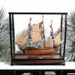 39" Wood Brown HMS Surprise 1796 Table Top Display Case Hand Painted Model Boat