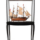 69" Brown Solid Wood Hand Painted Boat Model Boat