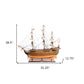 32" Wood Brown Solid Wood Hand Painted HMS Victory Copper Bottom Model Boat