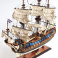 22" Blue and Brown Solid Wood Hand Painted 1700 Goto Predestination Medium Model Boat