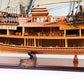 34" Wood Brown Solid Wood Hand Painted HMS Endeavour 1768 Open Hull Model Boat