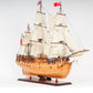 34" Wood Brown Solid Wood Hand Painted HMS Endeavour 1768 Open Hull Model Boat