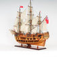 34" Wood Brown Solid Wood Hand Painted HMS Endeavour 1768 Open Hull Model Boat