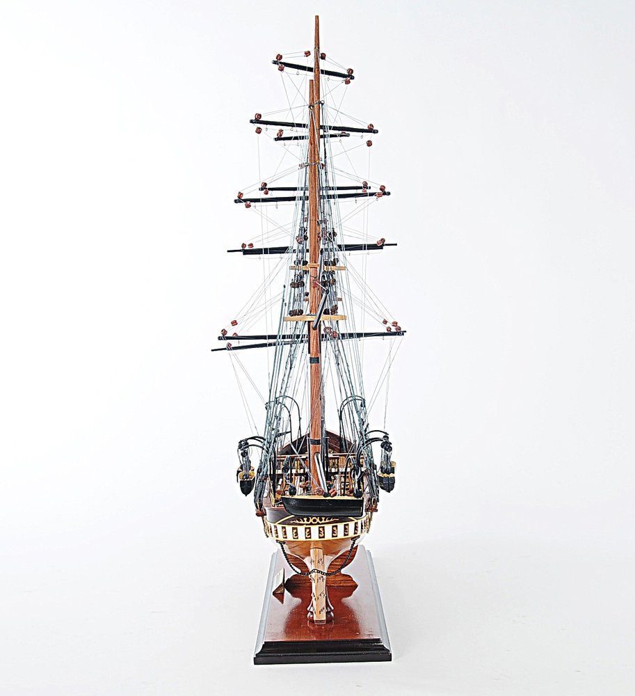 24" Wood Brown Solid Wood Hand Painted 1862 CSS Alabama Model Boat