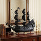 29" Black Black Pearl Pirate Boat Hand Painted Decorative Boat