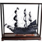 39" Black Solid Wood Hand Painted Black Pearl Pirate Table Top Display Model Boat