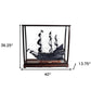 39" Black Solid Wood Hand Painted Black Pearl Pirate Table Top Display Model Boat