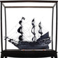 69" Black Solid Wood Hand Painted Black Pearl Pirate Floor Display Model Boat
