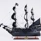 24" Black Solid Wood Hand Painted Model Boat Tabletop Sculpture