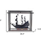 30" Black Solid Wood Hand Painted Black Pearl Pirate Medium Open Display Case Model Boat