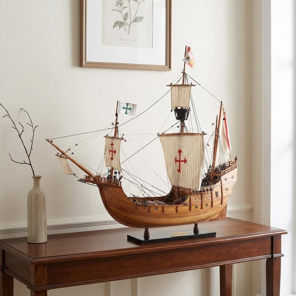 26" Wood Brown Hand Painted Sculpture