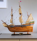 30" Wood Brown Mayflower Boat Hand Painted Decorative Boat