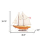 33" Wood Brown Solid Wood Hand Painted Bluenose II Model Boat