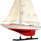 32" Red and White Solid Wood Hand Painted p-Oxybis(benzenesulfonyl hydrazide) Model Boat