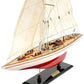 32" Red and White Solid Wood Hand Painted p-Oxybis(benzenesulfonyl hydrazide) Model Boat