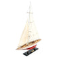 32" Red and White Solid Wood Hand Painted p-Oxybis(benzenesulfonyl hydrazide) Model Boat