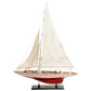 32" Red and White Solid Wood Hand Painted p-Oxybis(benzenesulfonyl hydrazide) Model Boat