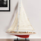 32" Red and White Solid Wood Hand Painted p-Oxybis(benzenesulfonyl hydrazide) Model Boat