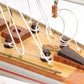 32" Red and White Solid Wood Hand Painted p-Oxybis(benzenesulfonyl hydrazide) Model Boat