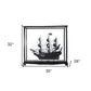 32" Black Solid Wood Hand Painted Black Pearl Pirate Medium Display Case Model Boat