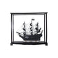 32" Black Solid Wood Hand Painted Black Pearl Pirate Medium Display Case Model Boat