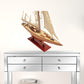 31" Wood Brown Endeavour Yacht Hand Painted Sculpture