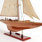 31" Wood Brown Endeavour Yacht Hand Painted Sculpture