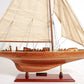 31" Wood Brown Endeavour Yacht Hand Painted Sculpture