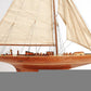 31" Wood Brown Endeavour Yacht Hand Painted Sculpture