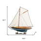 31" Black Blue And White Solid Wood Pen Duick Hand Painted Model Sail Boat