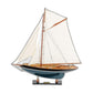 31" Black Blue And White Solid Wood Pen Duick Hand Painted Model Sail Boat