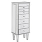 18" Silver Mirrored Writing Desk With Seven Drawers