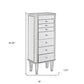 18" Silver Mirrored Writing Desk With Seven Drawers