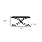 42" Black Glass And Metal Rectangular Coffee Table