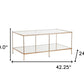 42" Clear And Gold Glass And Metal Coffee Table