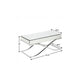 42" Silver Mirrored And Metal Rectangular Mirrored Coffee Table
