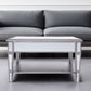 29" Silver Mirrored Square Coffee Table With Shelf