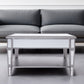 29" Silver Mirrored Square Coffee Table With Shelf