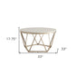 33" Champagne Solid Manufactured Wood And Metal Round Coffee Table