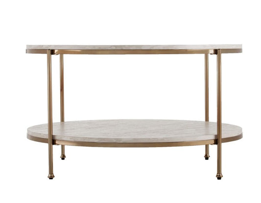 33" White Solid Manufactured Wood And Metal Square Coffee Table