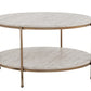 33" White Solid Manufactured Wood And Metal Square Coffee Table