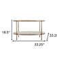 33" White Solid Manufactured Wood And Metal Square Coffee Table