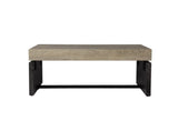 44" Natural And Black Chunky  Wood With Iron Coffee Table