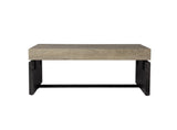 44" Natural And Black Chunky  Wood With Iron Coffee Table