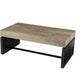 44" Natural And Black Chunky  Wood With Iron Coffee Table