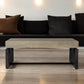 44" Natural And Black Chunky  Wood With Iron Coffee Table