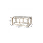 44" Champagne Glass And Metal Rectangular Coffee Table