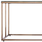 42" Clear and Champagne Glass and Metal Coffee Table