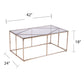 42" Clear and Champagne Glass and Metal Coffee Table